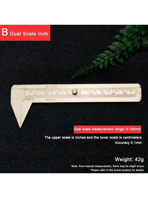 Нет бренда Латунный штангенциркуль Dual Scale 0-100 мм, D, Портативный 0-125 B 0-100mm-Dual