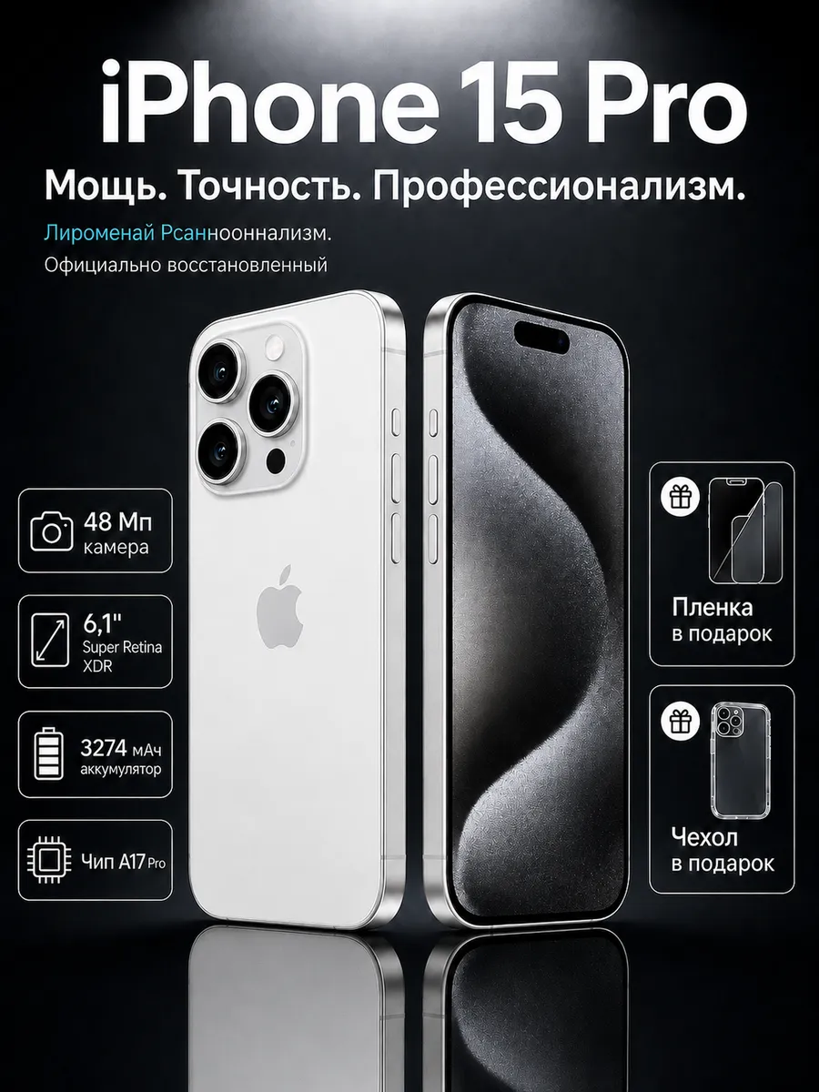 Смартфон iPhone 15 Pro 256 Гб Белый Apple 1379715643 купить в интернет‑магазине Wildberries