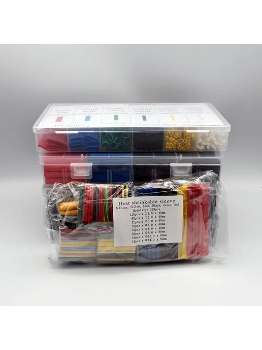 Нет бренда Набор термоусадочных трубок 2 1 из полиолефина 100PCS, 100 шт, фото 2