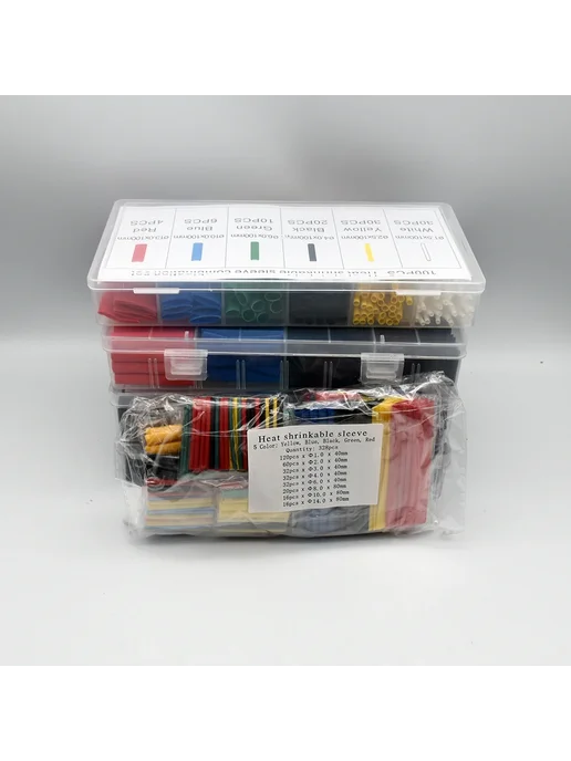 Нет бренда Набор термоусадочных трубок 2 1 из полиолефина 100PCS, 100 шт, фото 3