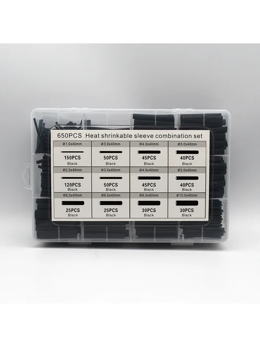 Нет бренда Набор термоусадочных трубок 2 1 из полиолефина 100PCS, 100 шт, фото 6