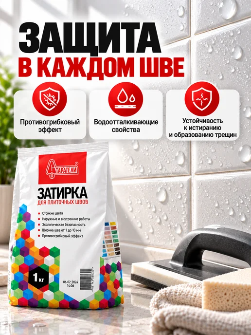 Bexley Home Затирка Старатели для плиточных швов цементная белая 1 кг, 1 кг, фото 7