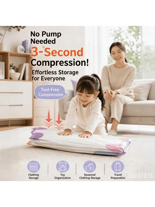 Нет бренда Вакуумные пакеты для хранения 3D, для всей семьи 3 Extra-Lar, 3 Extra-Lar, фото 4