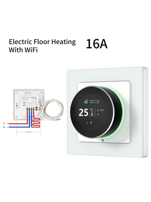Нет бренда Умный термостат AVATTO WiFi WaterGas Boiler 3A, 16A для электрического отопления