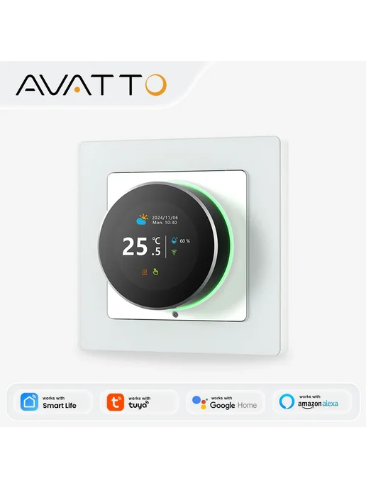 Нет бренда Умный термостат AVATTO WiFi WaterGas Boiler 3A, 16A для электрического отопления, фото 2