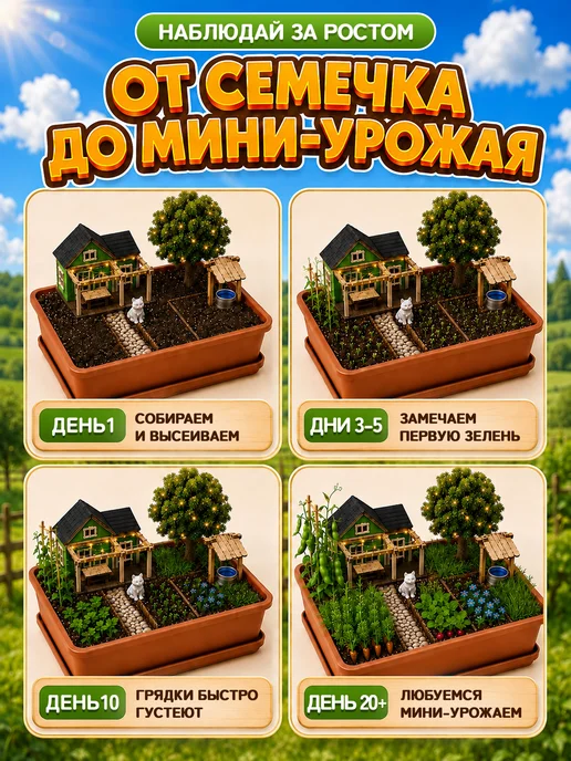 Про Растения Набор для выращивания Минисад Дача с огородом, вариант, фото 5