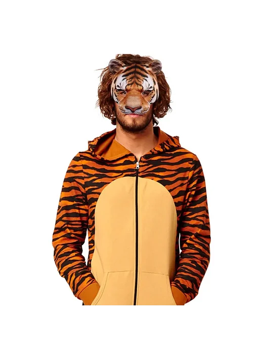 Нет бренда Полумаска тигр пластик 3D Animal mask F, серый, фото 4