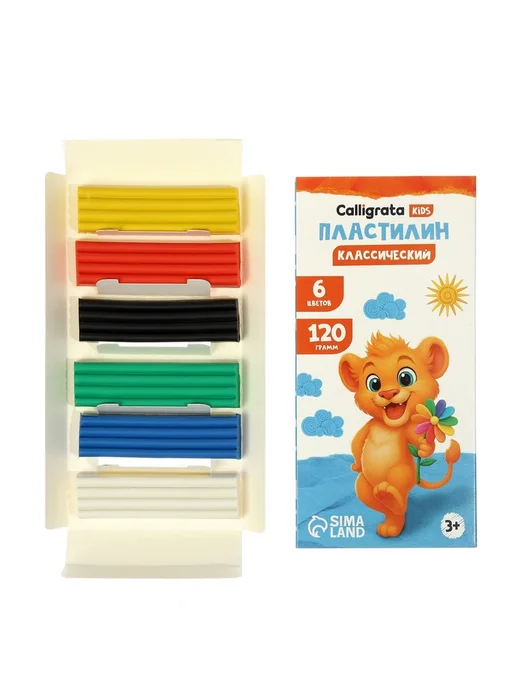 Пластилин «Calligrata kids классический», 10 цветов, 150 г, 6 цв., 120 г, фото 4