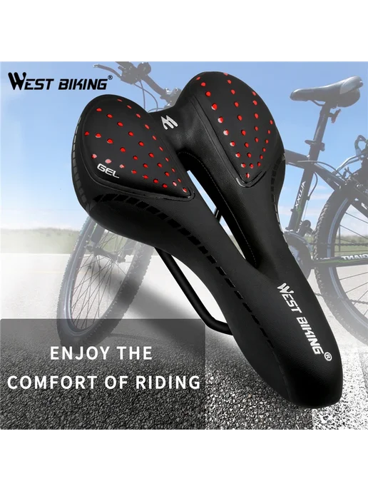 West Biking Велосипедное седло черное, 27x17.5 см, 27x17.5 см, фото 2