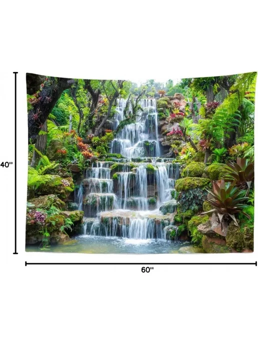 Нет бренда Панно VIKAMA «Водопад И Тропический Лес» из полиэстера 75X5, 73x95 см, фото 7