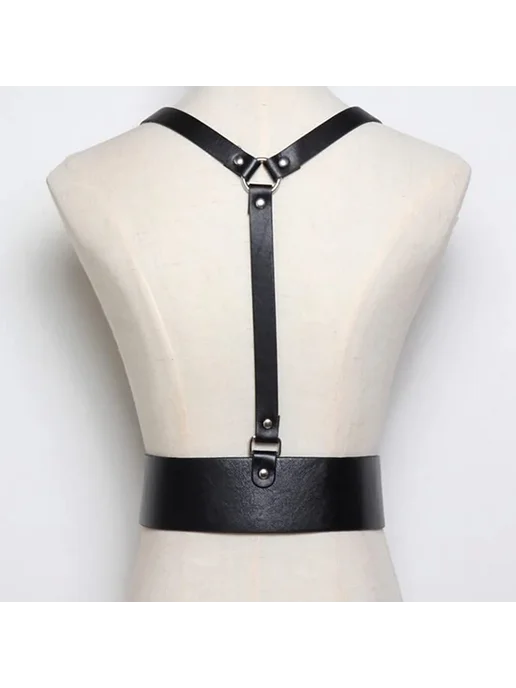 Нет бренда Женская кожаная портупея Серый, harness belt, серый, фото 3
