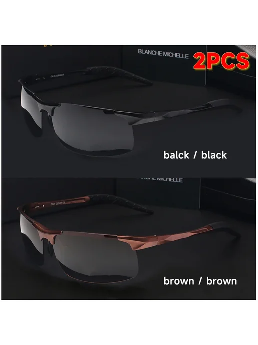 Blanche Michelle Солнцезащитные очки мужские BM8177 black brown, черный