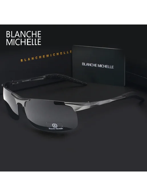 Blanche Michelle Солнцезащитные очки мужские BM8177 black brown, черный, фото 4