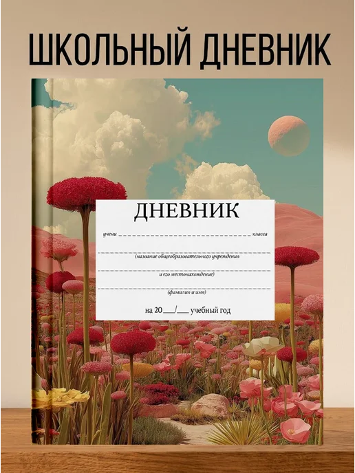 4eXoLanD Школьный дневник с принтом розовой планеты, розовый