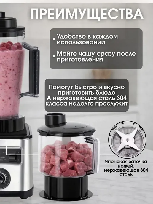 Многофункциональный блендер 8 в 1, 9500 Вт, 9500 Вт, фото 3