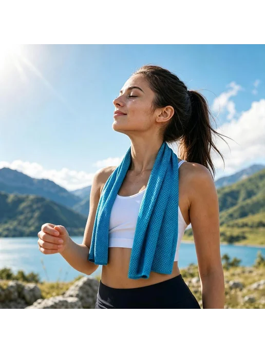 Охлаждающее полотенце для спорта 30х60 см, 30x60 см, фото 6