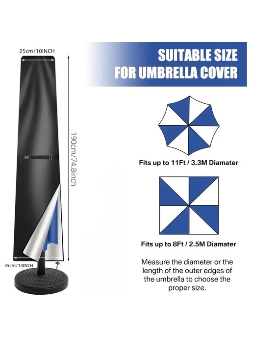 Нет бренда Черный усиленный тент из Оксфорда 210D 205cm, черный, фото 5