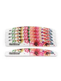 JEARLYU Пилки для ногтей NailShine 6шт, 100 100, цветочный принт