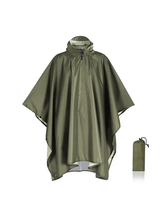 Нет бренда Военный камуфляжный дождевик 3 в 1 Черный, Black - Pocket st, серый