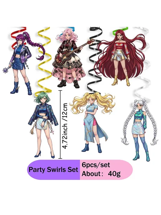 sailor moon Набор для дня рождения Spiral 6pcs, 6 шт