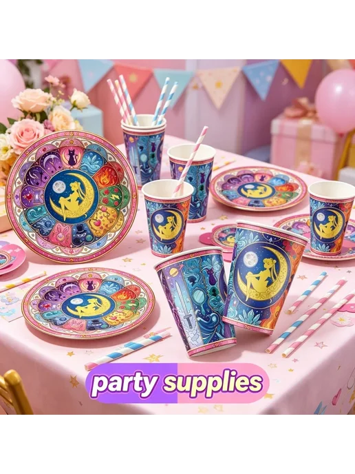 sailor moon Набор для дня рождения Spiral 6pcs, 6 шт, фото 2