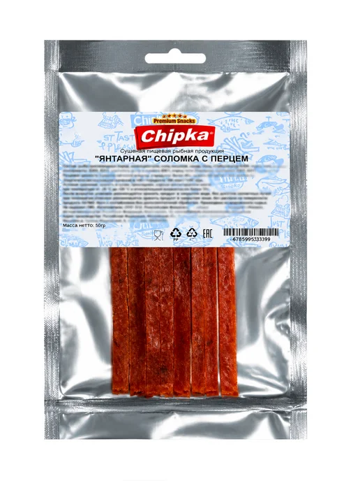 chipka Янтарная соломка сушеная рыбная закуска 50 г, 50 г