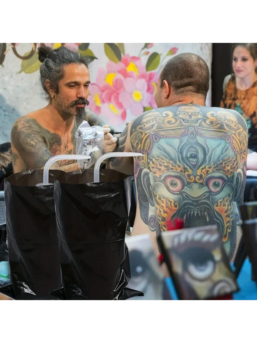 JC TATTOO Черные защитные чехлы для бутылок 200Pcs, 200 шт, фото 4