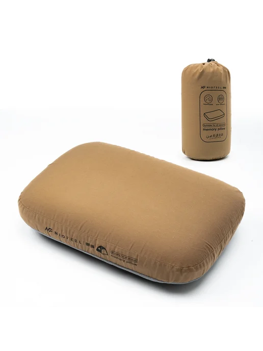 Нет бренда Портативная подушка для кемпинга из мемори-пены Brown -1PC, коричневый