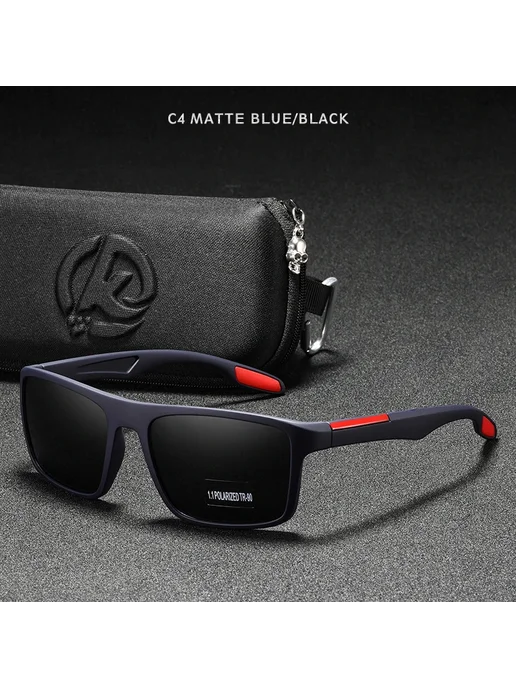 KDEAM Солнцезащитные очки C4 Blue Black, синий