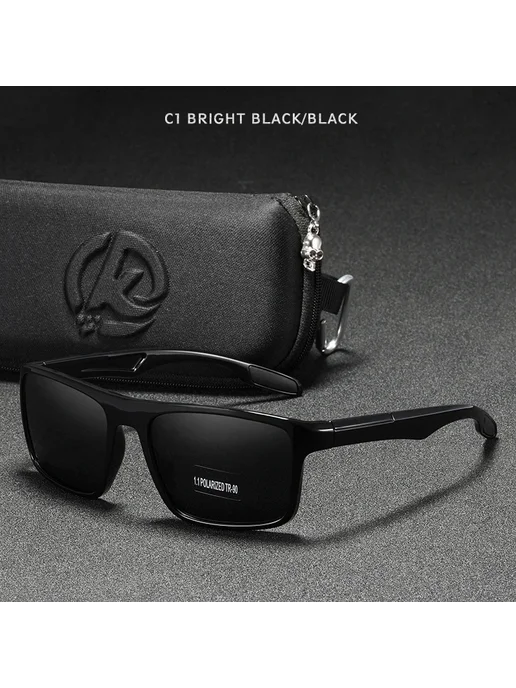 KDEAM Солнцезащитные очки черные, C1 Bright Black, черный