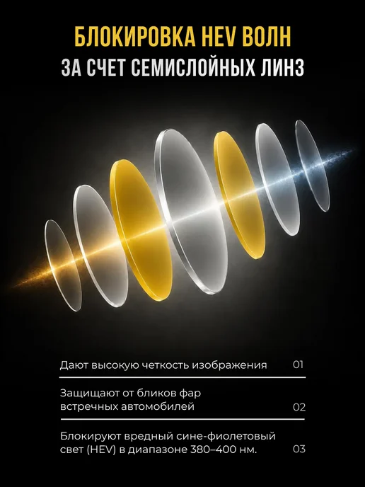 Очки для водителя антибликовые Carbon (Желтые), желтый, фото 6