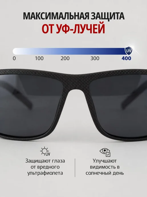 Очки для водителя антибликовые Carbon (Желтые), черный, фото 6