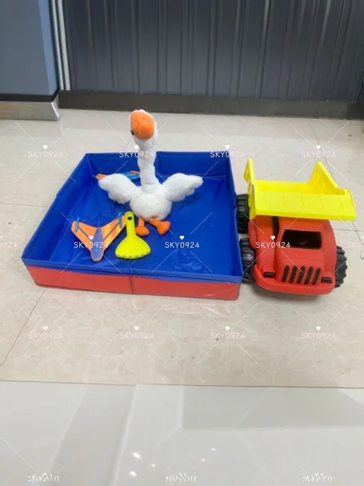 Эксклюзивная песочница для творчества синяя LIN 50x50x8 см, 50x50x8 см