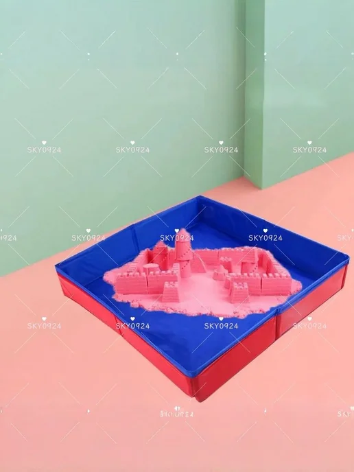 Эксклюзивная песочница для творчества синяя LIN 50x50x8 см, 50x50x8 см, фото 4