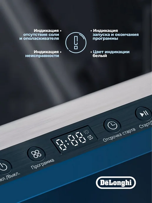 DeLonghi Посудомоечная машина DDW 08F Tanzanite, автооткрытие, 60см, серый, фото 5
