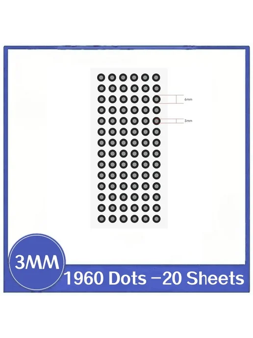 vcvbvo Маркеры для 3D-сканирования 3MM 20 Sheets, 3MM 20 Sheets