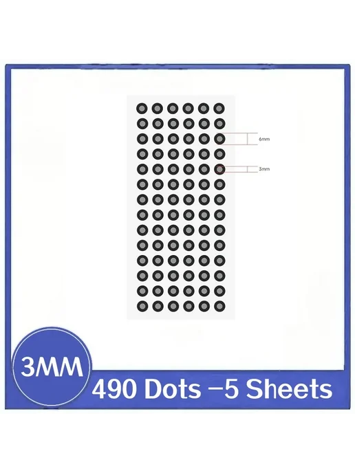 vcvbvo Маркеры для 3D-сканирования 3MM 20 Sheets, 3MM 5 Sheets