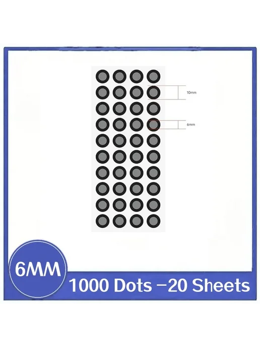 vcvbvo Маркеры для 3D-сканирования 3MM 20 Sheets, 6MM 20 Sheets