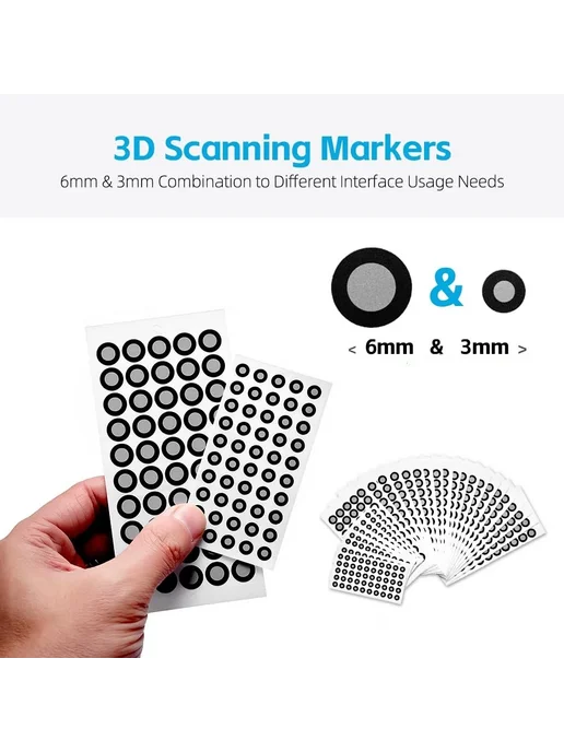 vcvbvo Маркеры для 3D-сканирования 3MM 20 Sheets, 6MM 20 Sheets, фото 3