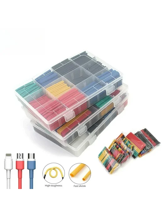 Нет бренда Комплект термоусадочных трубок из ПВХ 2 1 328pcs-without box, вариант, фото 3