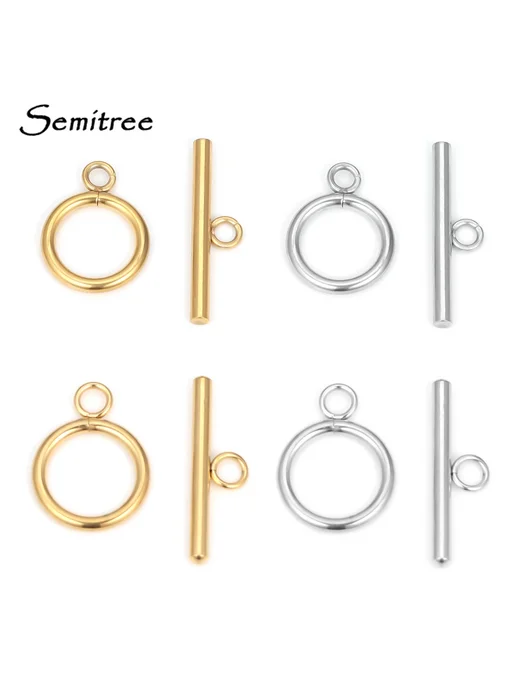 Semitree Застежки-тогглы из нержавеющей стали Steel color 15mm, вариант, фото 2
