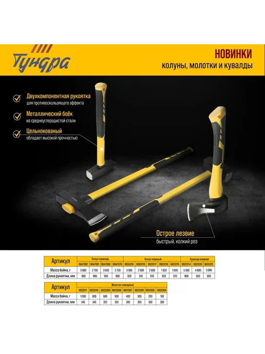 Кувалда кованая ТУНДРА ПРОФИ, обратный всад, длинная фибергл, вариант, фото 8