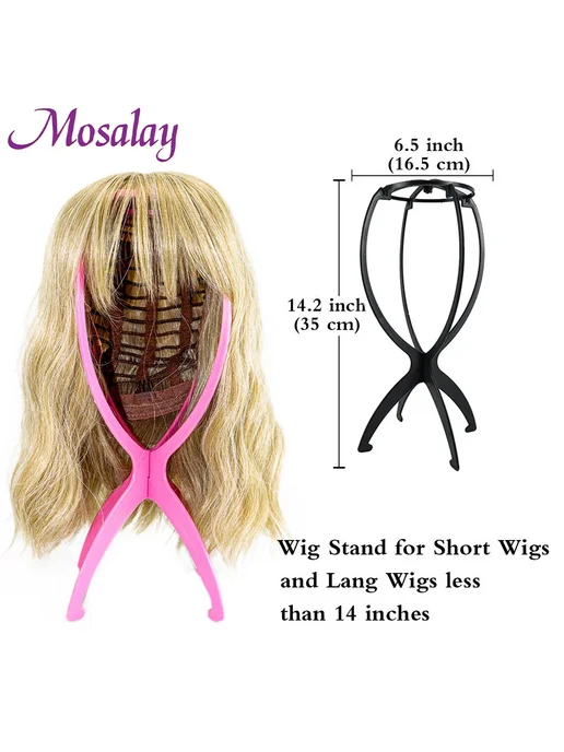 Mosalay Регулируемые красочные стойки для париков 5 Pcs Pink, 5 шт, фото 3