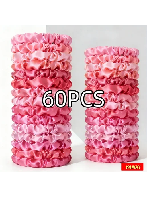 wendolce Розовые резинки для волос 60шт PJ005-60PCS-F, 60 шт