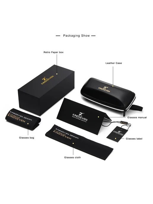 KingSeven Солнцезащитные очки из дерева для мужчин UV400 Bl, вариант, фото 6