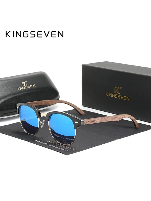 KingSeven Солнцезащитные очки из дерева для мужчин UV400 Si, вариант, фото 4