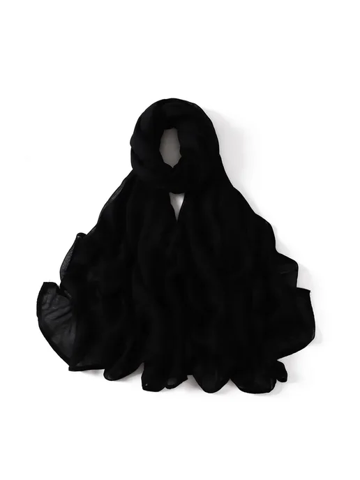 GOCHROFEI Женский хлопок Хиджаб Fringe Scarves Green, черный