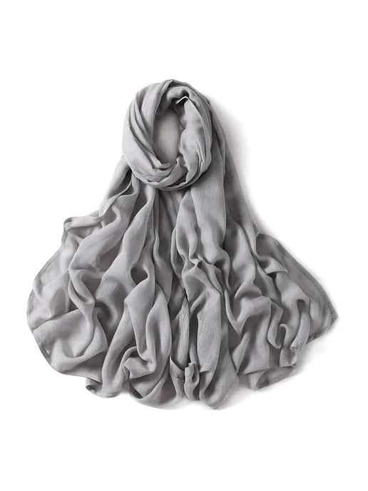 GOCHROFEI Женский хлопок Хиджаб Fringe Scarves 1, серый