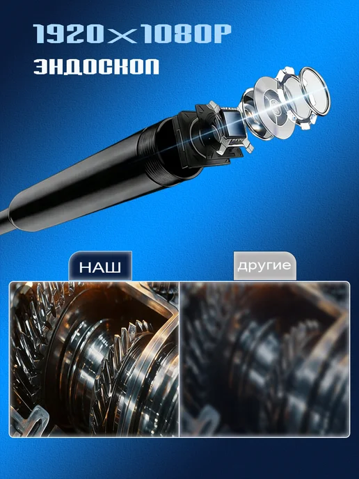 Эндоскоп для смартфона BESCHOO с подсветкой, короткий объект, черный, фото 2