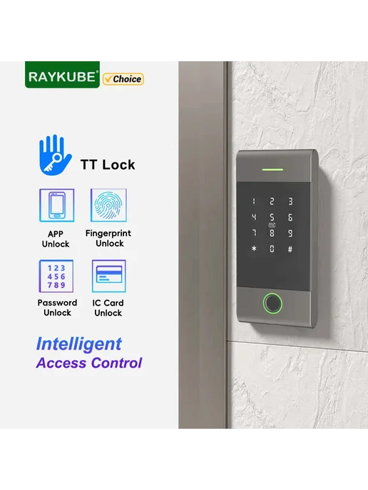 RAYKUBE TT Lock Smart замок с кодом, Gray, серый, фото 2